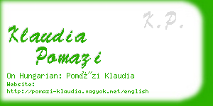 klaudia pomazi business card